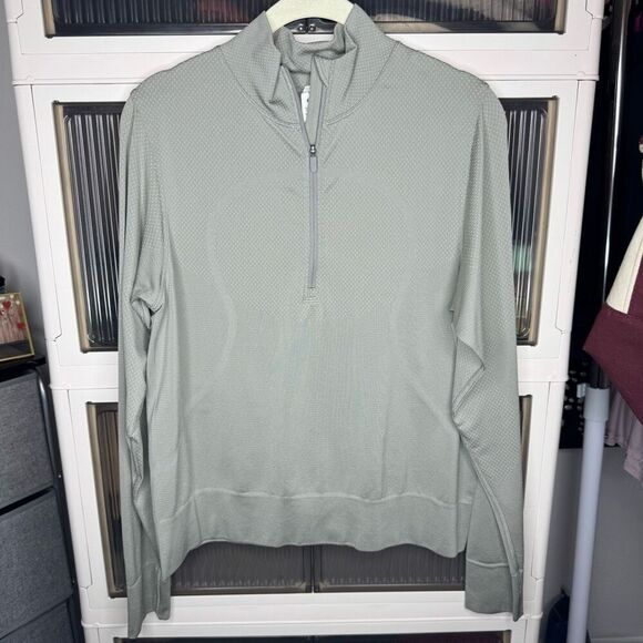 Lululemon Swiftly Relaxed Half Zip, Gull Grey / White, Sz 8, No Flaws - Picture 5 of 6
